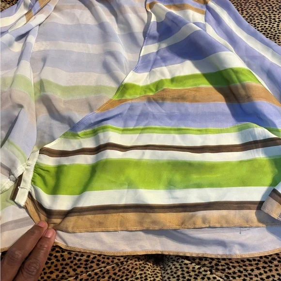 Zara Multicolor Striped Wrap Blouse - Picture 5 of 8